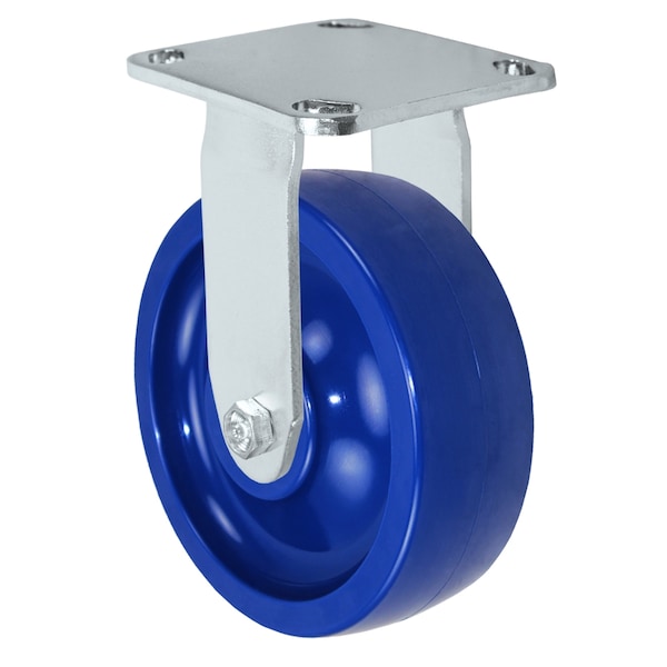 6" Stainless Rigid Caster, Solid Polyurethane Wheel, 900lbs Capacity